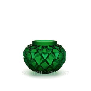 lalique languedoc crystal green vase