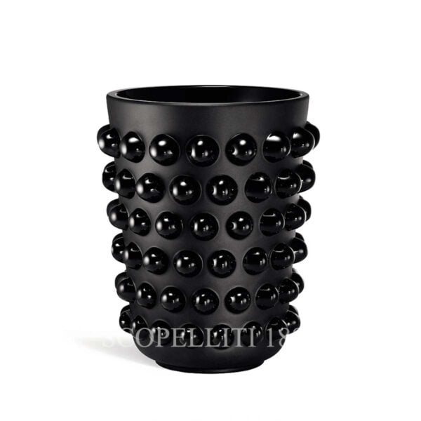 lalique black crystal mossi xxl vase