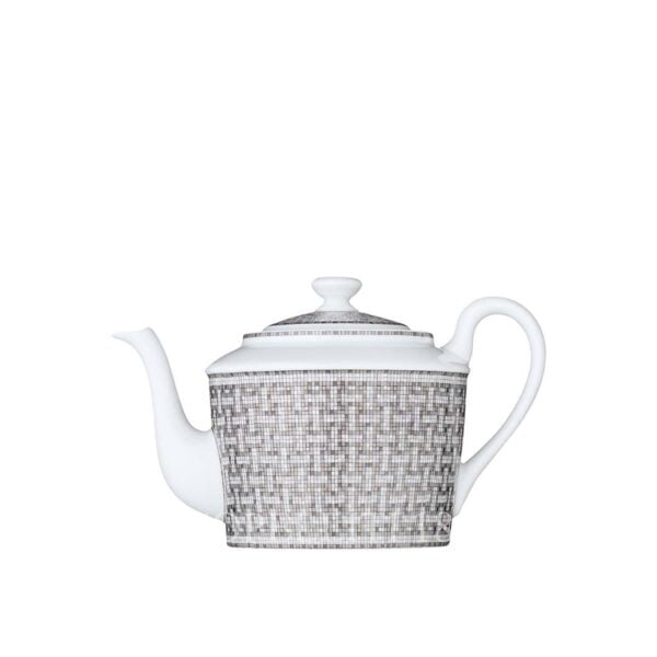 hermes limoges porcelain mosaique au 24 platinum teapot