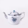 Herend Apponyi Turquoise Teapot with Rose 604-0-09