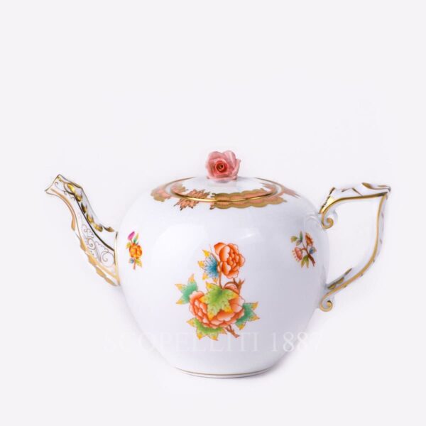 herend teapot with rose