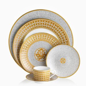 hermes porcelain mosaique gold