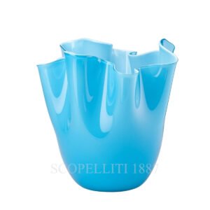 fazzoletto venini murano glass turquoise vase