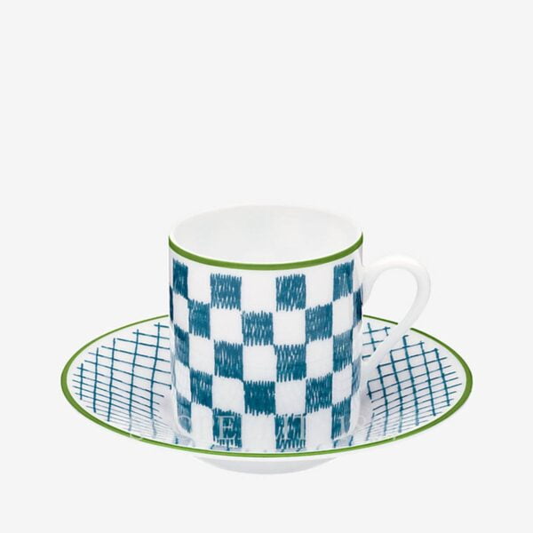 hermes a walk in the garden blue coffee cup