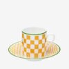 Hermes Set of 2 Coffee cups A walk in the Garden Yellow