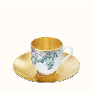 hermes gold coffee cup and saucer carnets d equateur or