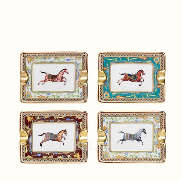 hermes set of 4 mini ashtrays gift set cheval d orient suite