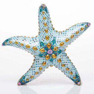 starfish herend limited edition sea star light blue
