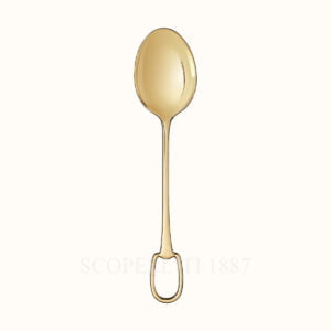 hermes serving spoon grand attelage gold plated