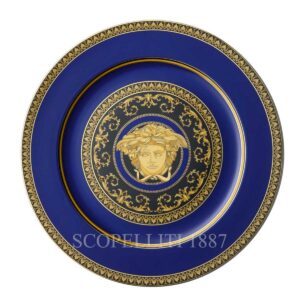 versace service plate 30 cm medusa blue