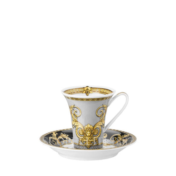 versace cup and saucer 2 tall prestige gala