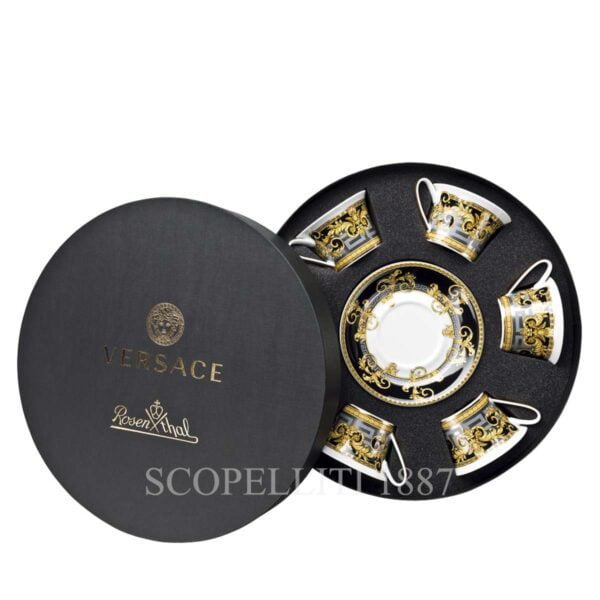 versace set 6 cup and saucer 4 low prestige gala