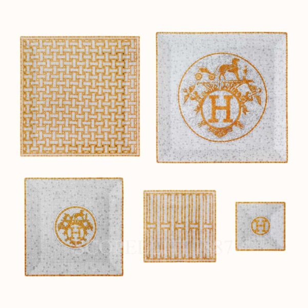 hermes mosaique au 24 or gift set of 5 square plates (n1 to n5)