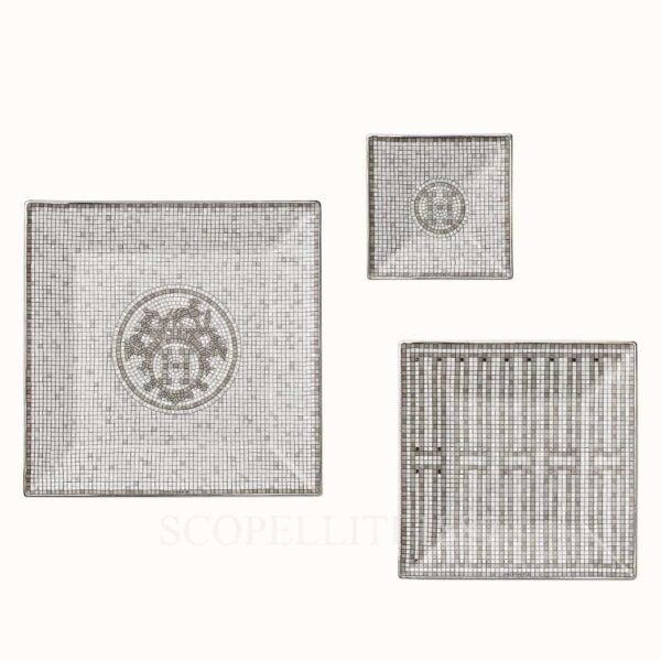 hermes mosaique au 24 platine gift set of 3 square plates (n1 to n3)