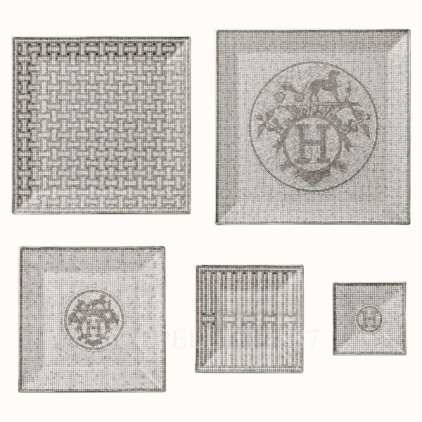 hermes mosaique au 24 platine gift set of 5 square plates (n1 to n5)