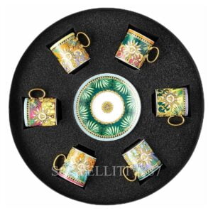 versace jungle animalier gift set of 6 espresso cups and saucers