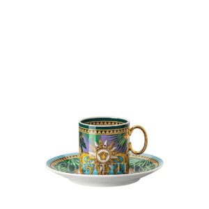 versace jungle animalier green espresso cup and saucer