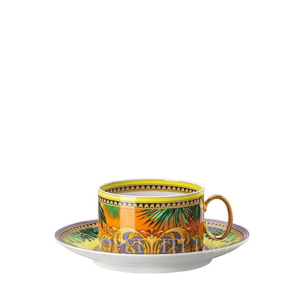versace jungle animalier yellow tea cup and saucer