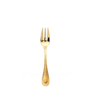 versace medusa cutlery gold plated cake fork