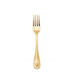 versace medusa cutlery gold plated dessert fork