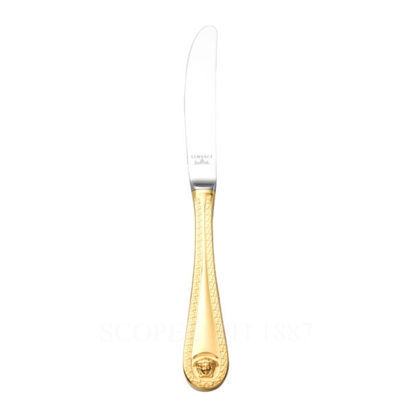versace medusa cutlery gold plated dinner knife