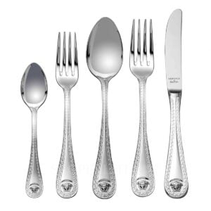 versace medusa cutlery silver plated 5 piece place setting