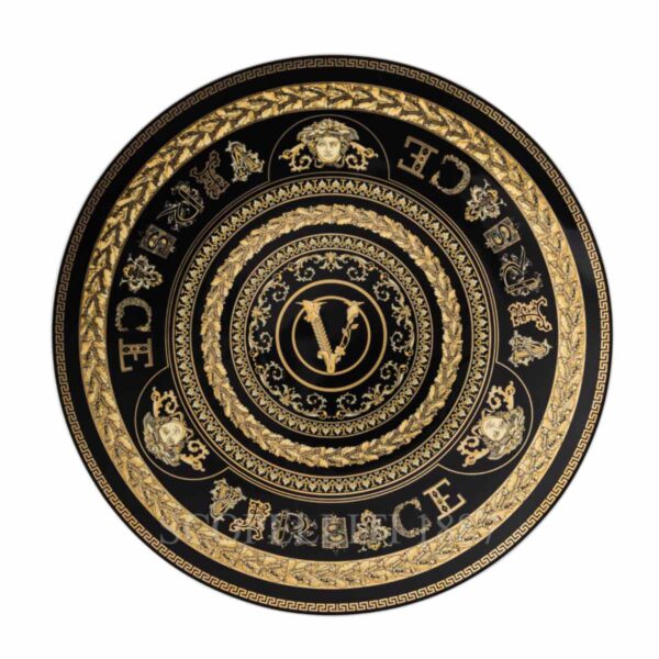 versace virtus gala black service plate 33 cm