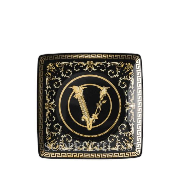 versace virtus gala black square dish 12 cm