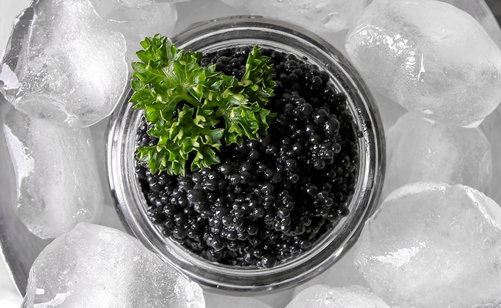 caviar serving set