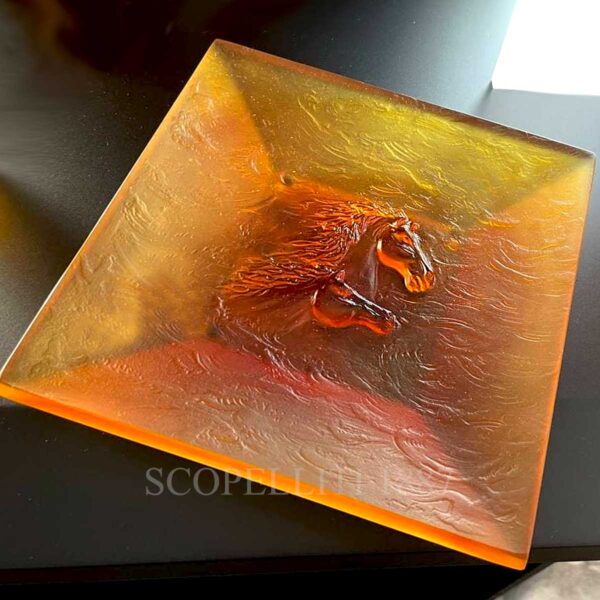 daum cavalcade amber crystal tray