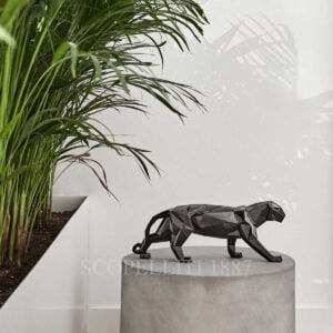 lladro panther figurine black glazed