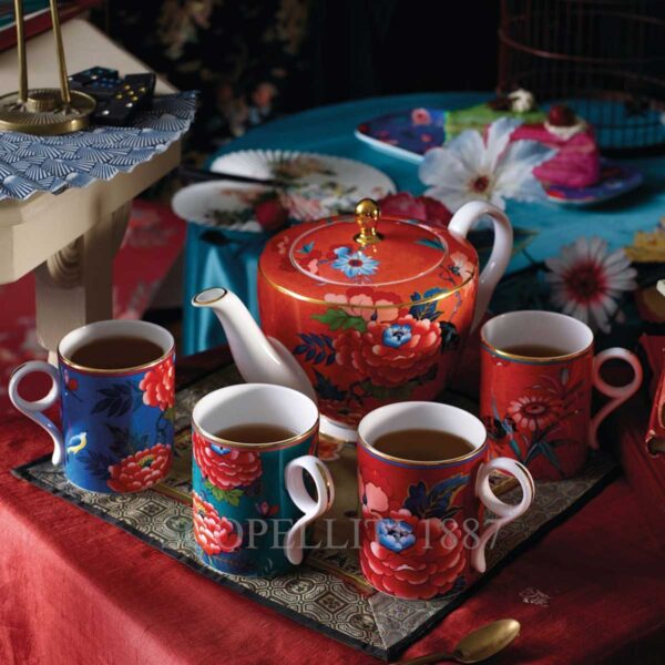 wedgwood paeonia blush teapot and mugs set