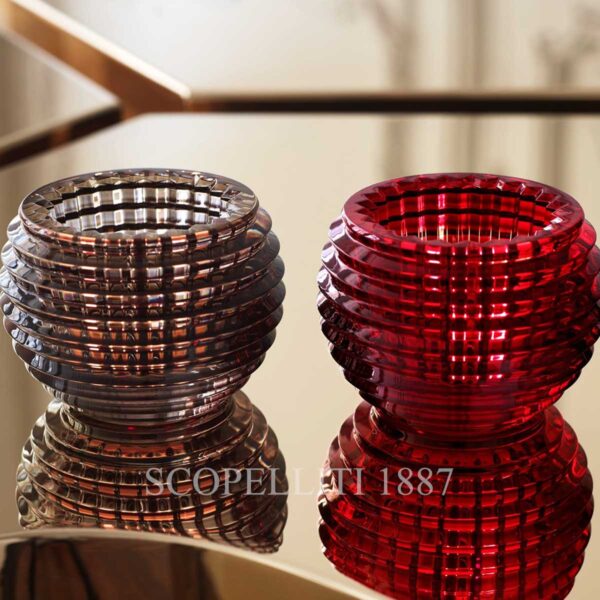 baccarat eye votive set grey and red