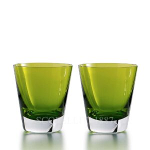 baccarat mosaique set two tumblers green