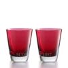 Baccarat Mosaique Set Two Crystal Tumblers Red
