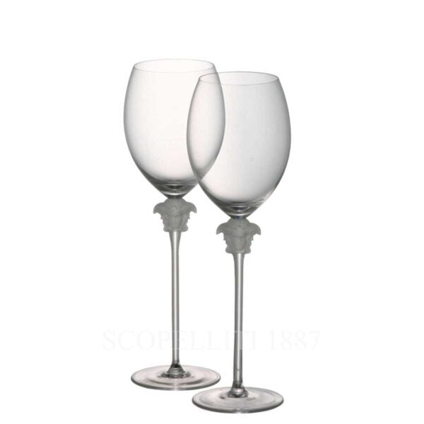 versace medusa lumiere set two red wine glasses