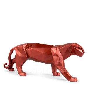 lladro panther metallic red