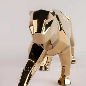 lladro panther metallic gold