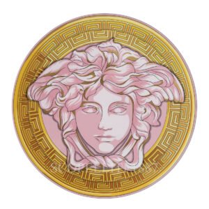 versace medusa amplified presentation plate pink coin