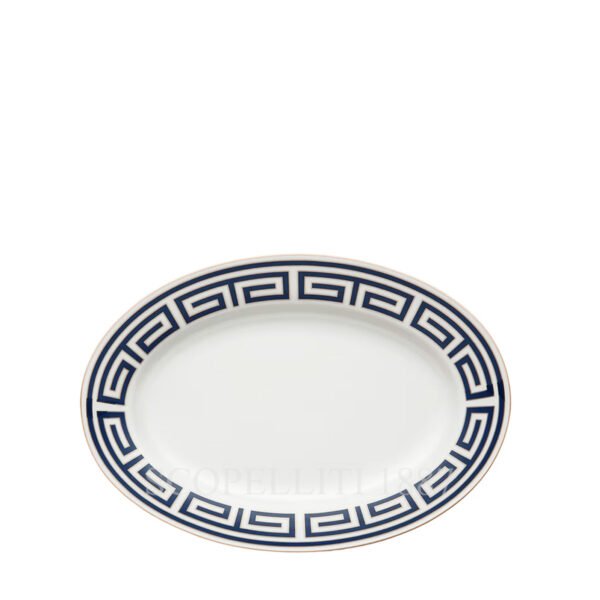 flat oval platter labirinto blue
