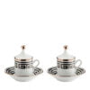 Ginori 1735 Gift Set of 2 Coffee Cups with Lid Labirinto Black