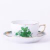 Herend Tea Cup and Saucer Apponyi Green