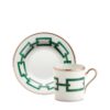 Ginori Coffee Cup and Saucer Catene Green