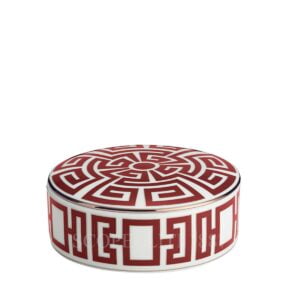richard ginori round box with lid labirinto red