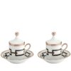 Ginori 1735 Gift Set of 2 Coffee Cups with Lid Catene Black