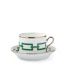 Ginori Tea Cup and Saucer Catene Green