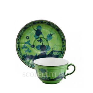 oriente malachite tea cup with saucer