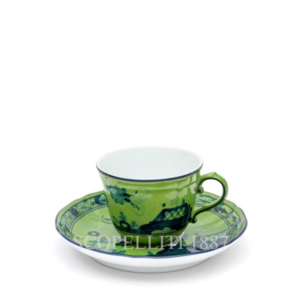 oriente malachite coffee cup with saucer
