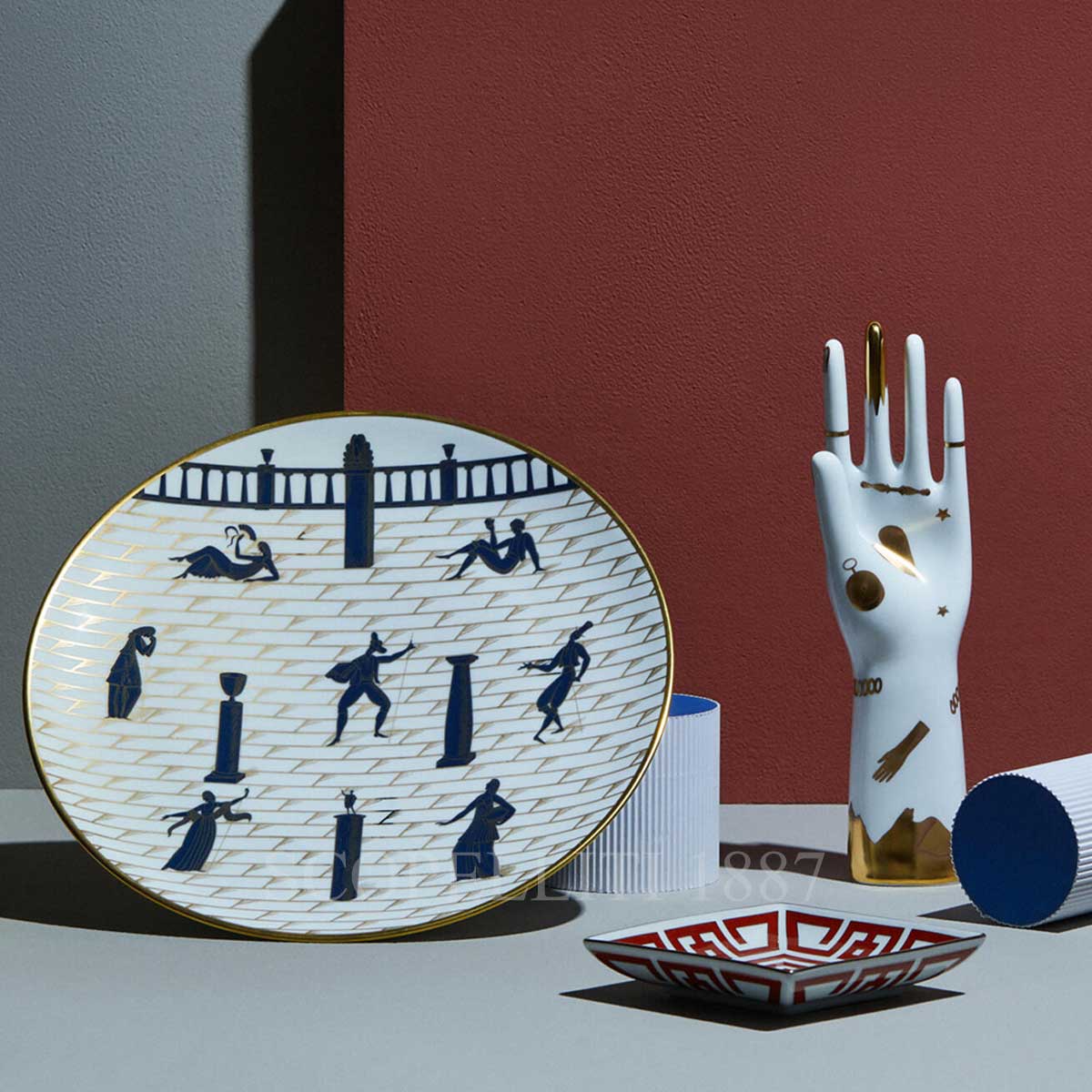 richard ginori porcelain plate and hand