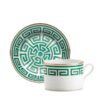 Ginori Tea Cup and Saucer Labirinto Green